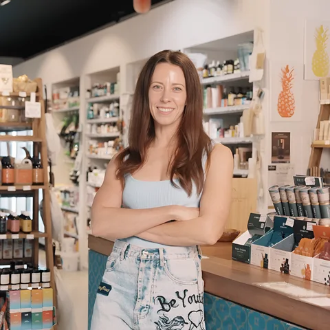 Marie-Claire Coco in her Maroubra health-food store